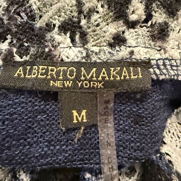 Alberto Makali Solo Tintoreria Blue Pique Knit Cowl Neck top Size M - Picture 7 of 11